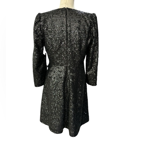 Kate Spade sequin dress black plunging neckline size 2 - Picture 6 of 16